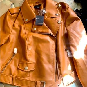 Brown leather jacket